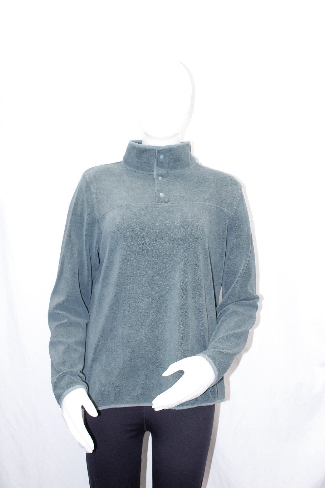 32 Degree Heat Quarter Button Fleece Pullover Grey Women's Sz Medium
