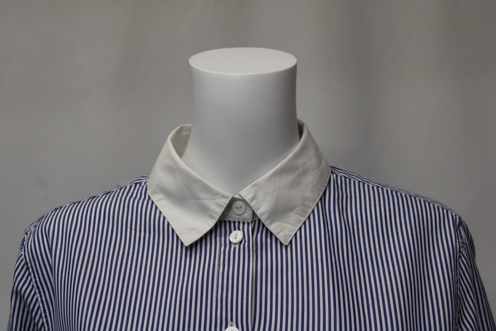 Alec Les Filles Casual Striped Full Button Down LS Blouse Top Women's Sz Small