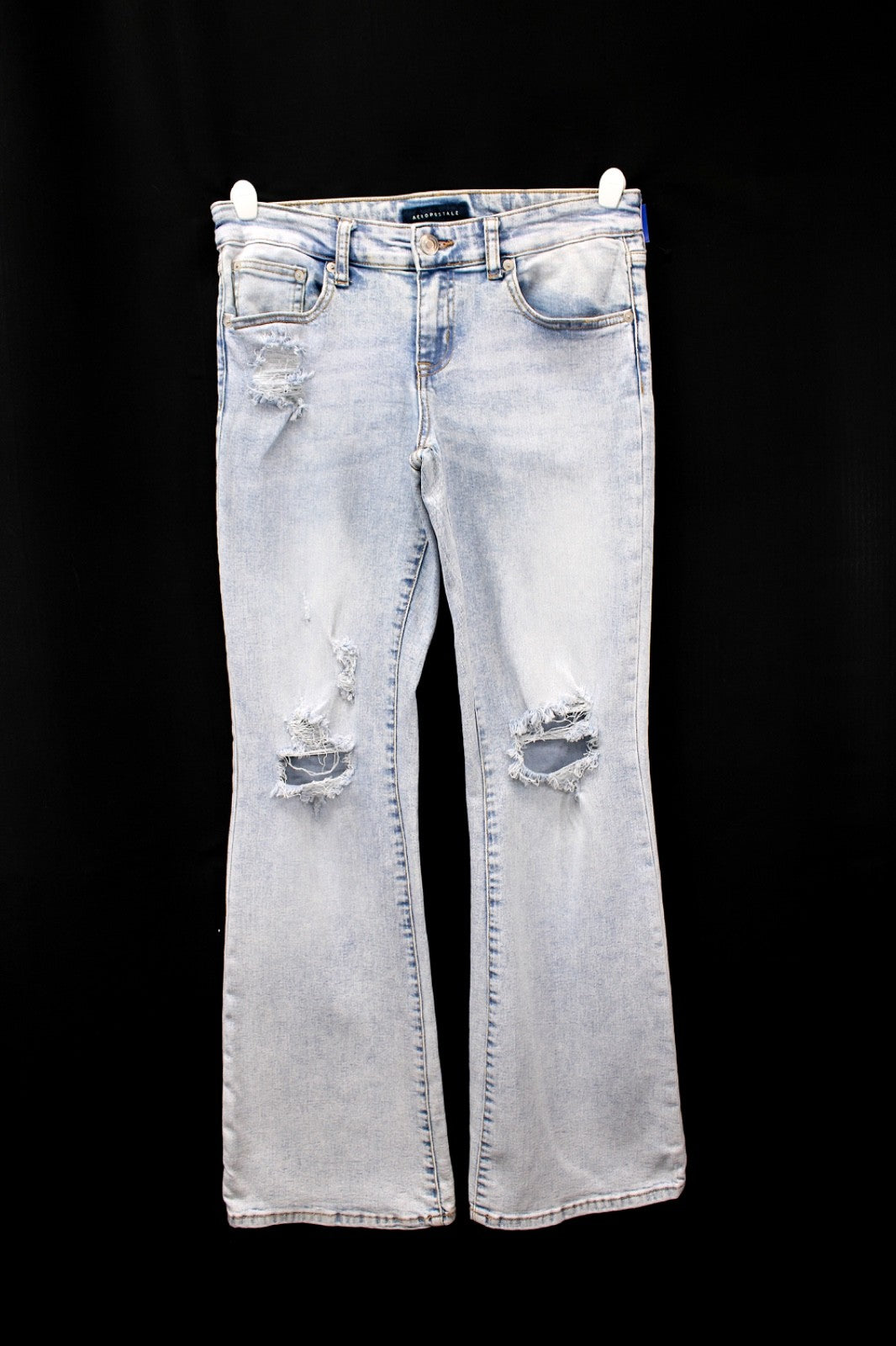 AEROPOSTALE Low Rise Flare Distressed Light Wash Jeans Women's Size 6R